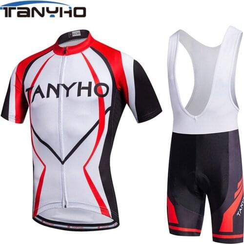Tanyho Black Summer Short Sleeve Cycling Set Bike Clothing Breathable Bicycle Jerseys Clothes Maillot Ropa Ciclismo
