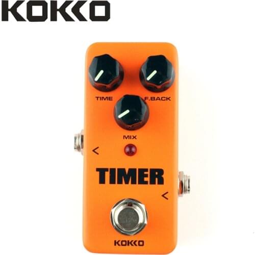 KOKKO FDD2 Timer Orange Pure Analog Delay Guitar Effect Pedal Device With Gold Straight Pedal Connectors,MusicOne Guitar Parts