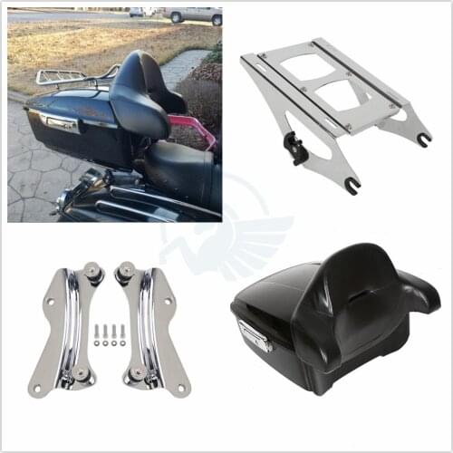 Motorcycle Waterproof ABS King tour pack Pak tail top box for Harley CVO Indian Chieftain Victory Honda goldwing GL1800 bags