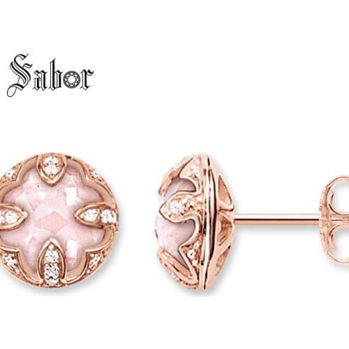 Stud Earrings Lotos party Gift For Women High Quality Earring silver color Zirconia Fashion Jewelry thomas