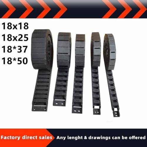 1000mm Cable Chains 18x25 18x3718*37 18*50 mm Bridge Type Non-Opening Plastic Towline Transmission Drag Chain for Machine