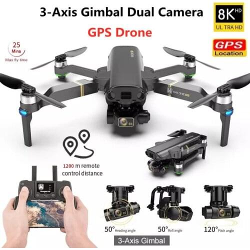 2021 NEW 8K GPS Drone 5G Wifi FPV 3-Axis Anti-Shake Stable Gimbal EIS HD Wide Angle Camera Brushless Motor RC Dron 1200m