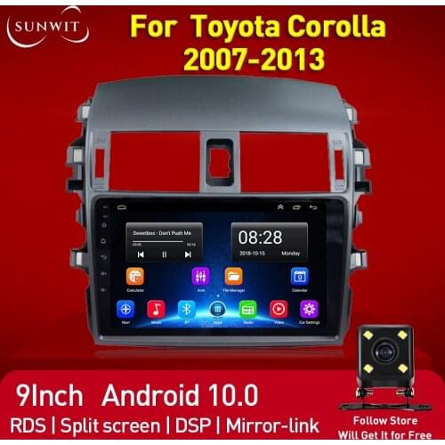 2Din Android Stereo For Toyota Corolla 2007-2013 AutoRadio Car Multimedia Player GPS Navigation Bluetooth DSP Mirror Link 2+32G
