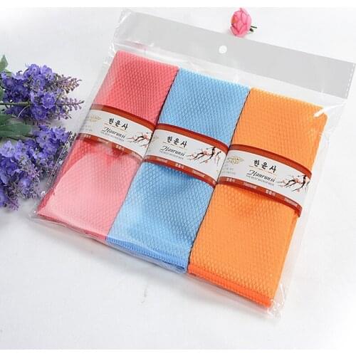 3Pcs Water Kitchen Absorbable Cleaning Glass Cloth Wipes Table Window 30 * 40CM
