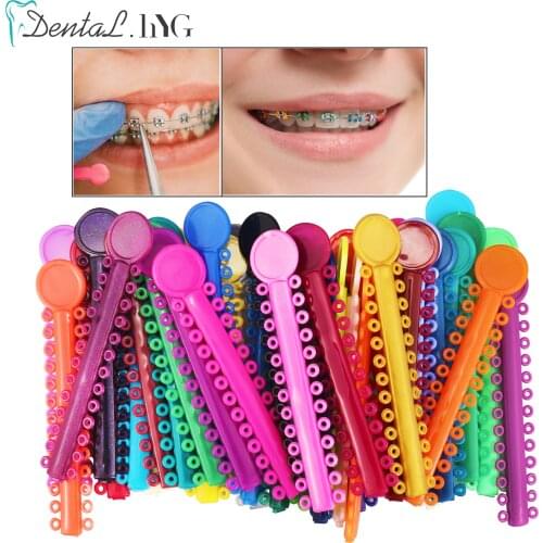 40pcs Dental Orthodontics Ligature Ties Ortho Rubber Bands 1040 Rings Oral Disposable Materials Dentist Tools for Teeth