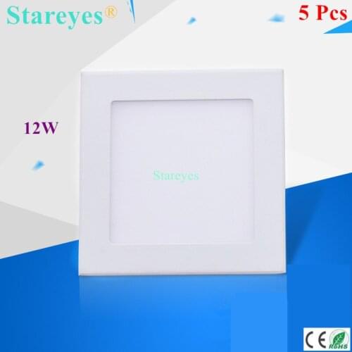 Free shipping 5 pcs Square LED Panel Light 12W AC 85-265V 170mm 980Lm SMD 2835 lamp downlight bulb led ceiling lighting