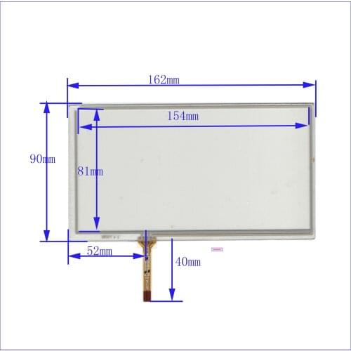 7-inch four wire 162*90 ,XWT677 ,compatible for car DVD navigation touch handwriting screen, resistance outside screen