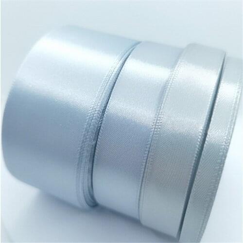 6/10/12/15/20/25/40/50mm Silver Gray Satin Ribbons 22Meters/Roll Christmas Halloween Wedding Birthday Party Gift Wrapping Ribbon
