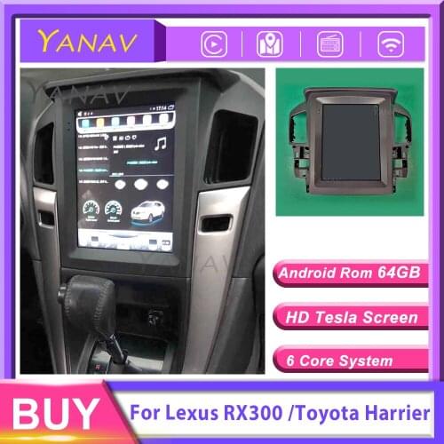 10.4" Car Radio For Lexus RX300 Toyota Harrier Android 10.0 Vertical Screen Tesla Style Auto DVD Player Navigation GPS Head Unit