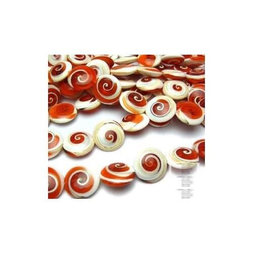 Natural Crystal Beads 20MM DIY red mouth screw flat round beads wholesale / 40CM semi- loose beads wholesale