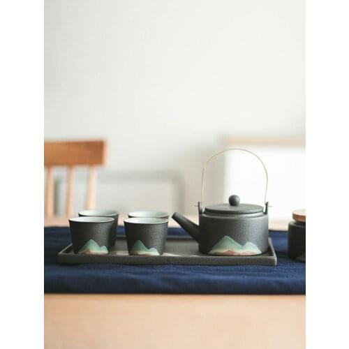 Chinese Style Hand-painted Tea Set Kung Fu Teapot Ceramic Set Gift Box Household Retro Tea Set