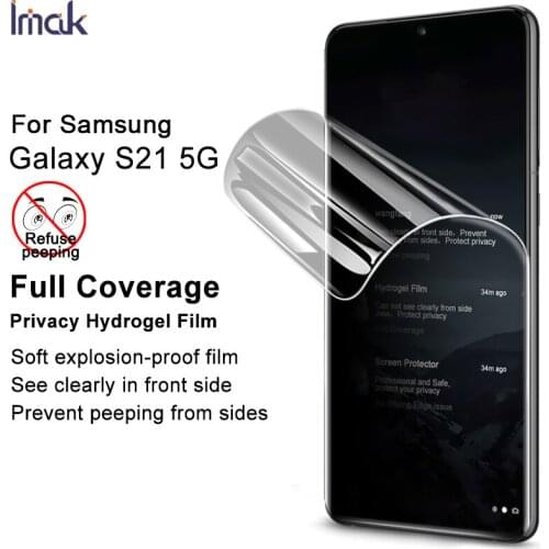 For Samsung S21 5G S21 Ultra 5G S21 Plus 5G Screen Protector IMAK Front Full Coverage Privacy Hydrogel III Protective Film