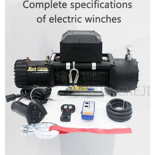Electric Winch 13000 Pounds With Nylon Rope 12V/24V Car Winch Off-road Vehicle Tools Mud Marsh Anchored Rescue Beach Stranded