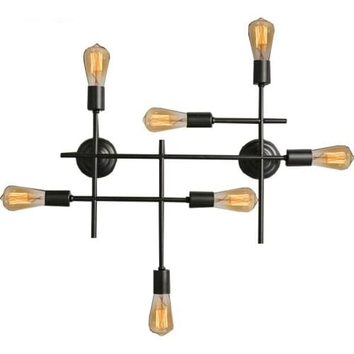 European Simple 7 E27 lamp holders Wall Corridor Bar Cafe wall Lighting Include Edison Bulbs AC110V/220V/230V/240V