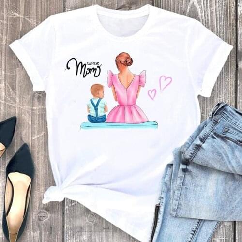 Women Clothes Mom Mother Mama Love Ladies Cartoon Fashion Short Sleeve Summer Print Tshirt Female Tee Top Graphic T-shirt
