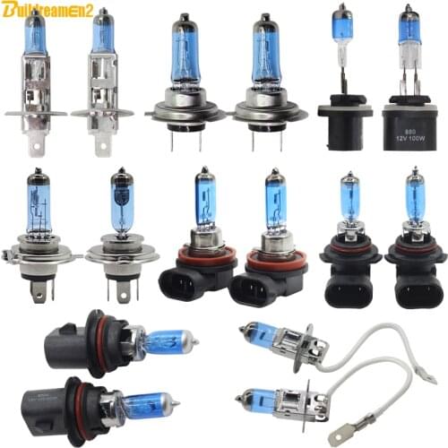 Buildreamen2 100W Halogen Bulb 4300K 12V H1 H3 H4 H7 H8 H9 H11 9005 HB3 9006 HB4 9004 9007 880 881 Car Headlight Lamp Fog Light