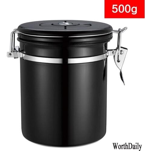 Sealed Tank Coffee Bean and Tea Sealed Tank with Exhaust Valve Stainless Steel Sealed Tank Tea Tank Can Use With Exhaust Valve