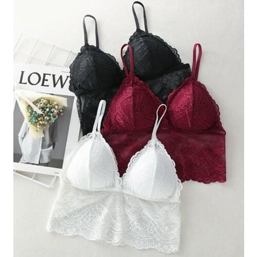 Girls lace vest chest wrapped Embroidered tube top without steel ring light and comfortable triangle cup French underwear