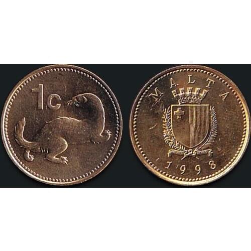Malta 1 cent 1998100% Real Original Coin Uncirculated Unc Collect Coins