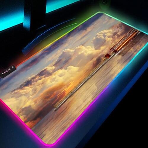 Spirited Away RGB Mouse Pad Gaming Desk Mats Computer Mousepad Grease for Keyboard Office Carpet Mouse Mats XXL Laptop Rgb Rug