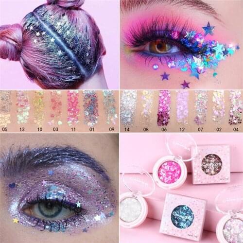 Shimmer Eye Diamond Sequins Eyeshadow Lasting Shimmer Glitter Mermaid Sequins Gel Highlighter Makeup Festival Party Cosmetics
