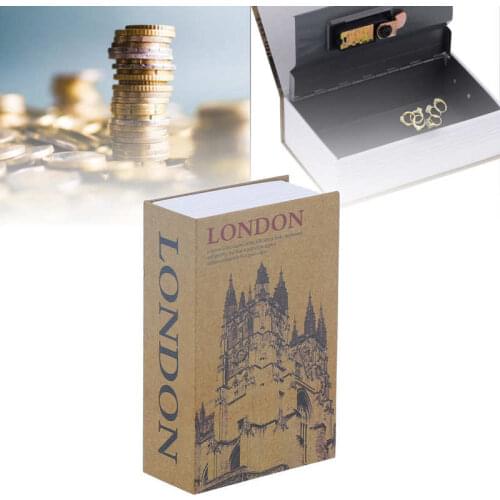 Mini Book Safe Box Password Key Lock Simulation Book Shaped Money Storage Box Security Safe Box Home Supplies