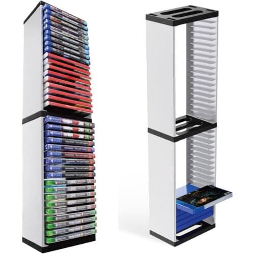 Multifunctional Disk CD Storage Tower For Games & Blu Ray Discs Storage Tower Holder 36 Game Disks Organizer for PS5