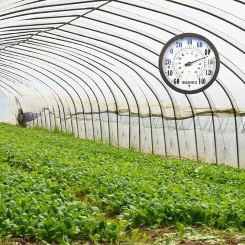 Round Outdoor Dial Thermometer Meter Monitor for Patio Pool Kitchen Garden Wall Greenhouse Wall-Mounted