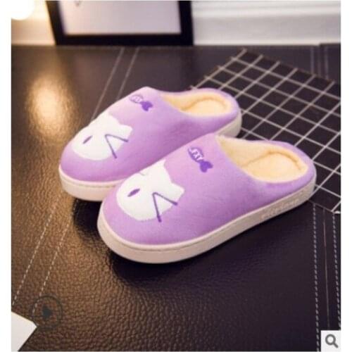 New winter cotton trailer wholesale home couple warm non-slip cotton slippers female cute cartoon thick cotton shoes
