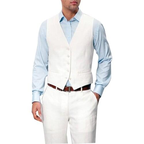 Spring Summer New Gentlemen Classic Men Suits Slim Wedding Groom Wear Male Business Casual 2 Piece (Vest + Pants) Suit Trousers