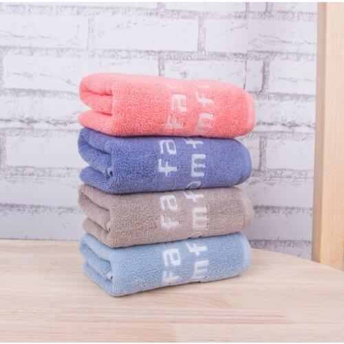 Solid Color 1pcs Face Towel 100%Pure Cotton Embroidered Letter Sentence No Fade So Soft Close To The Skin for Adults Kids Tuala