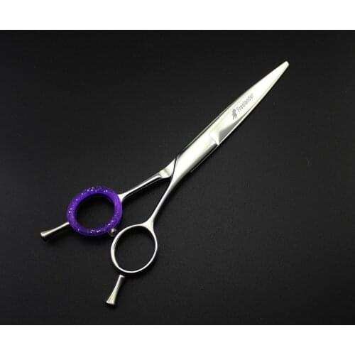 6.0 Inch 440C Word Blind Hole Personality Hairdressing Scissors Flat Shears Bangs Shears Stainless Steel Type Model Number Size