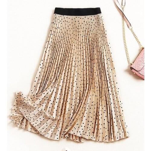 Pleated Skirts Women Spring Autumn Skirt High Waist Print Midi Skirts Womens Velvet Skirt Maxi Long Skirts Femme Faldas Mujer