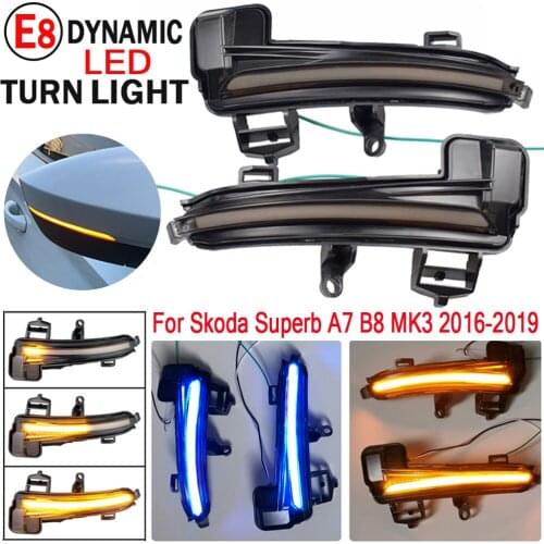 For Skoda Superb A7 Dynamic LED Turn Signal Blinker Sequential Side Mirror flasher Light 2016 2017 2018 2019
