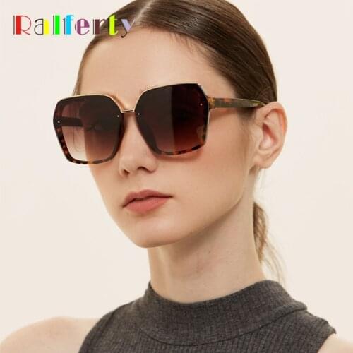 Ralferty Korean Sunglasses Women 2020 Luxury Big Square Fashion Sun Glasses Vintage Shades Anti UV oculos de sol feminino W9116