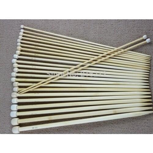 18 pairs/lot 14" 35cm 2.0mm-10 mm Size Bamboo Smooth Single Pointed Knitting Needles, Hand Tailor Knitting Needles
