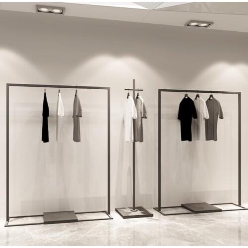 Clothing store display rack iron clothing rack simple hanging mens and womens clothing store rack display floor type