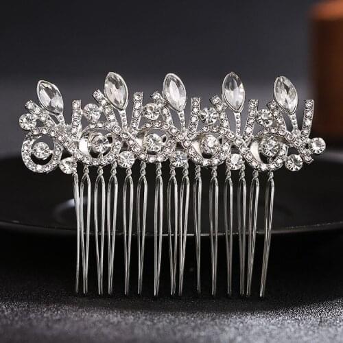 Rhinestone Side Comb Alloy Hair Ornament Ancient Style Bridal Hair Piece Hair Accessories for Women and Girls LXH