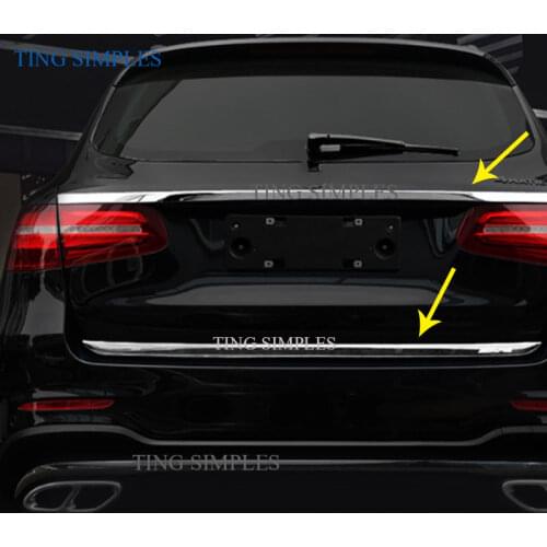 Upper Rear Tailgate Trunk Tail Door Overlay Strip Cover Trim Fit For Mercedes Benz GLC X253 2016 2017 2018 2019 Auto Accessories