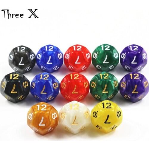 Top Quality 10PCS TRPG Pearlized Effect D12 Dice for DND 12 Sided Data,Dices Rich Color Desktop Game,Playing Game