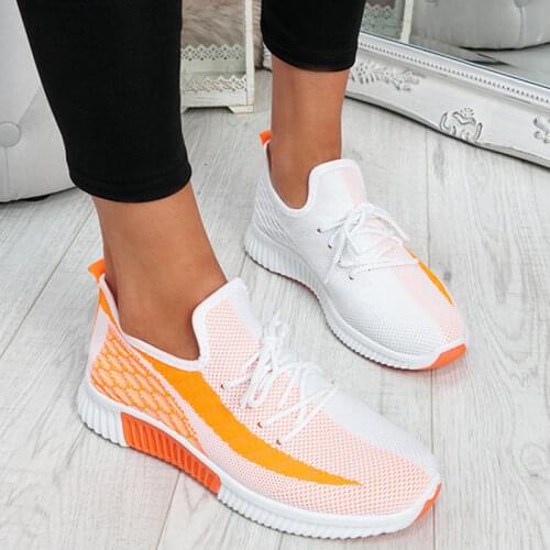 Women Sneakers Ladies Mesh Breathable Sport Shoes Woman Mix Color Casual Vulcanized 2021 Womens Flats Female Plus Size 43
