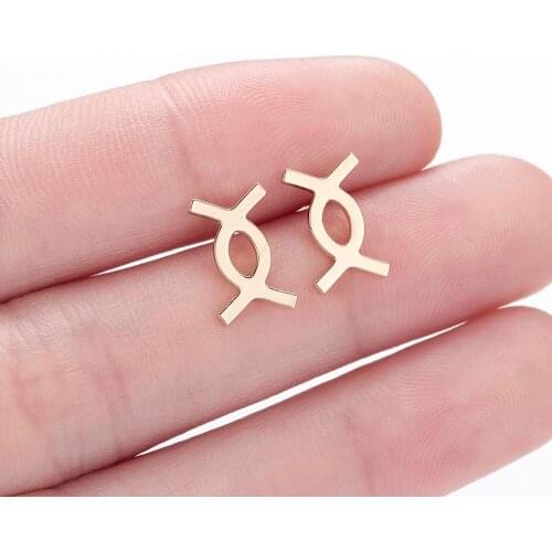Chandler Tiny Small Stainless Steel Kont Earring For Women Needle Stud Earrings Fashion Jewelry Dropshipping Wholesale