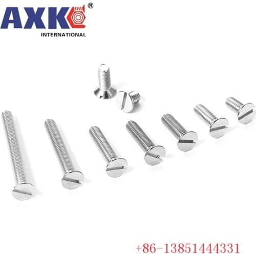 10/50pc M1.6 M2 M2.5 M3 M4 M5 M6 304 A2-70 stainless steel GB68 Metric Threaded Slotted Flat Countersunk Head Machine Screw Bolt