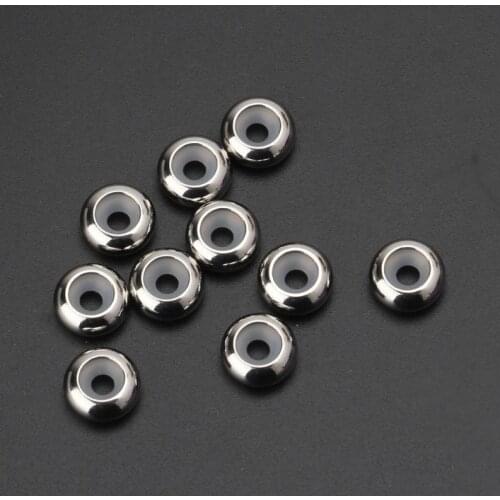 10Pcs Stainless Steel Rubber Insert Stopper Spacer Beads for Add-a-Bead Bracelet Dropshipping