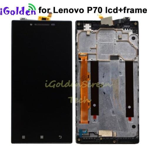 100% Tested For 5.0" Lenovo p70 Lcd Display Touch Screen with Frame for Lenovo p70 Display Screen Assembly P70-A LCD P70t P70a