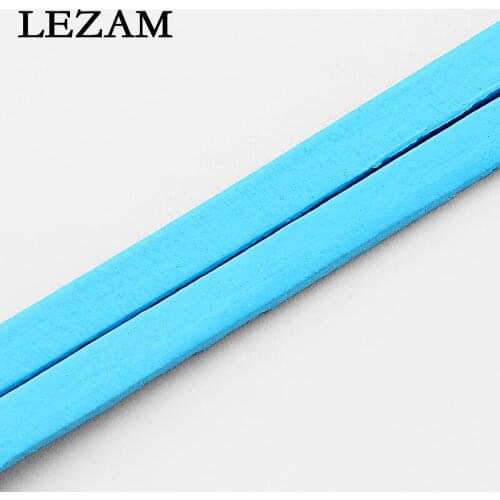 2meter Fashion Rope Jewelry 5*2mm Flat Leather Cord Blue Jewelry For Diy Jewelry Accessories Rope Cord Bijoux