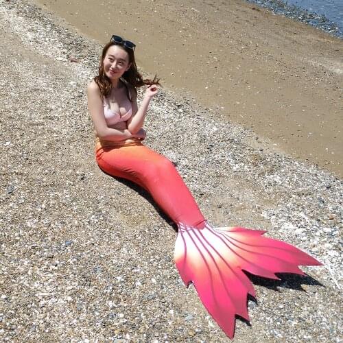 2PCS/Set The Little Mermaid Tail Costume Princess Custome Cosplay Baby Adult Women Swimming Tail Swimsuit Dress with Flipper Fin