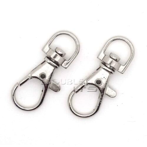 500pcs/lot Matel Snap Hooks Rotary Swivel For Backpack Webbing 9.5mm Nickel Plated Lobster Clasps