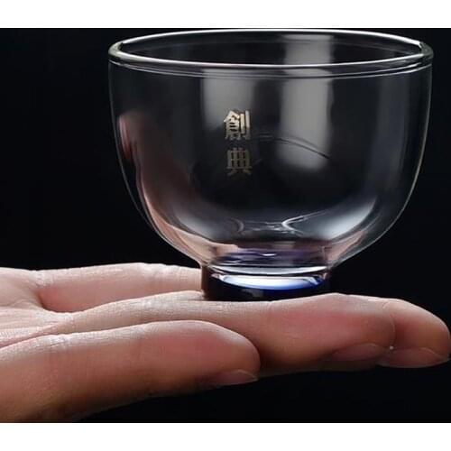 80 ml Creative Heat-Resistant Glass Small Teacups Kung Fu Tea Set Handmade Thickened Glass Tea Cup Master Cups Drinkware Crafts