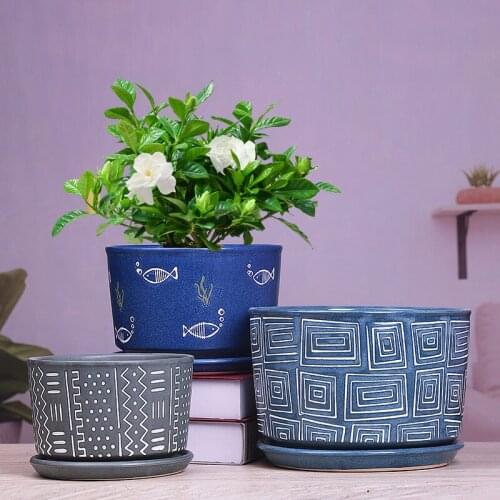 Butterfly Orchid Pot Home Balcony Size Hanging Orchid Pots Home Office Decoration Ceramic Potted Plants